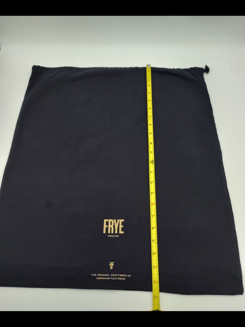 FRYE Dust Bag 21.5x20 Black Drawstring Shoe Boot Storage Travel Pouch EUC - Picture 2 of 3